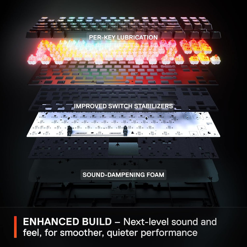 SteelSeries Apex Pro TKL Wireless Gen 3 OmniPoint 3.0 HyperMagnetic Switches — Adjustable Actuation — Rapid Trigger — Game-Ready Presets — Protection Mode — Rapid Tap/SOCD — Dual Wireless — OLED