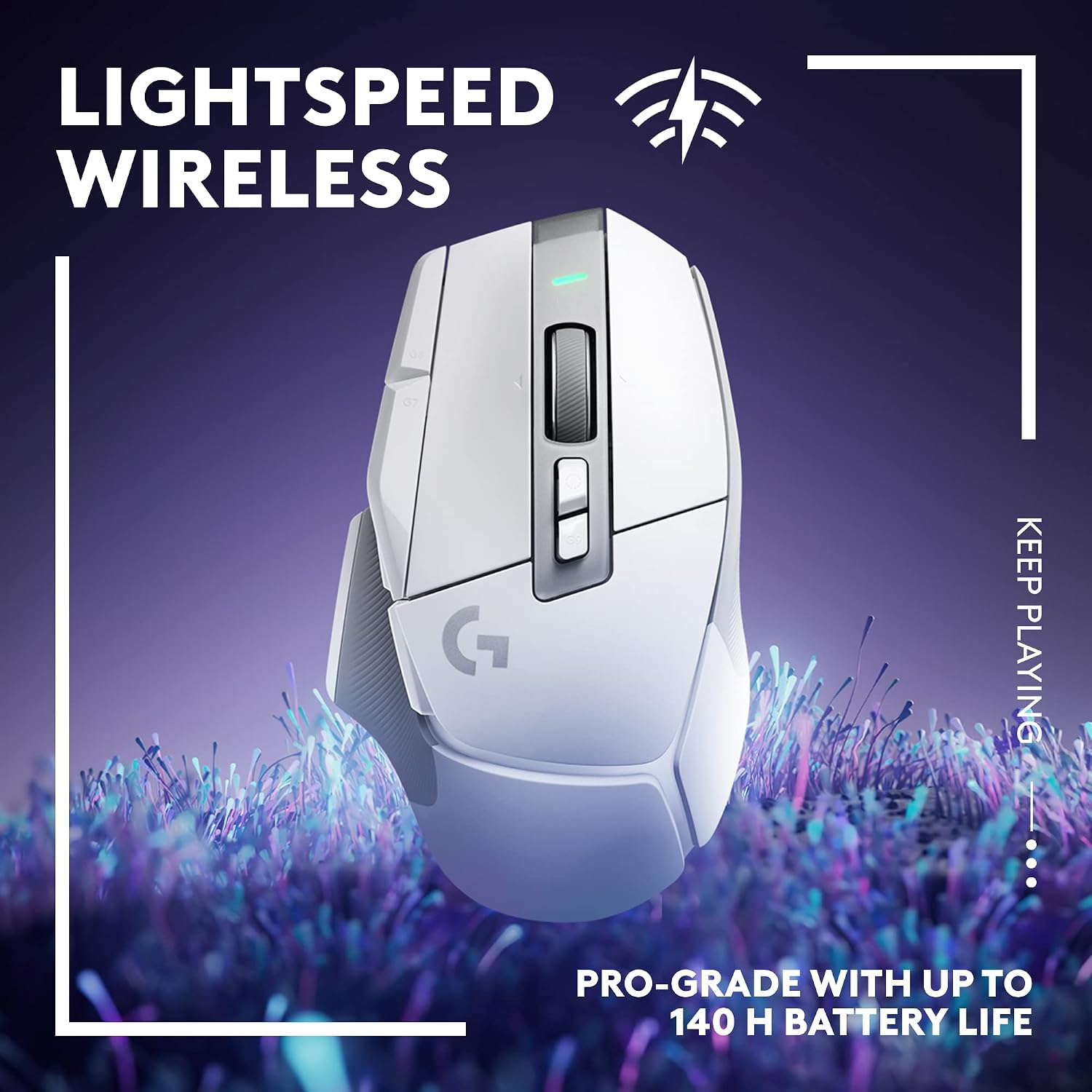 Logitech G502 X Lightspeed Wireless Gaming Mouse: Optical Switches, 13 Buttons, <140 hrs Battery Life & USB-C, Infinite Scroll Toggle, PowerPlay Wireless Charging Capable, for PC/MacOS - White