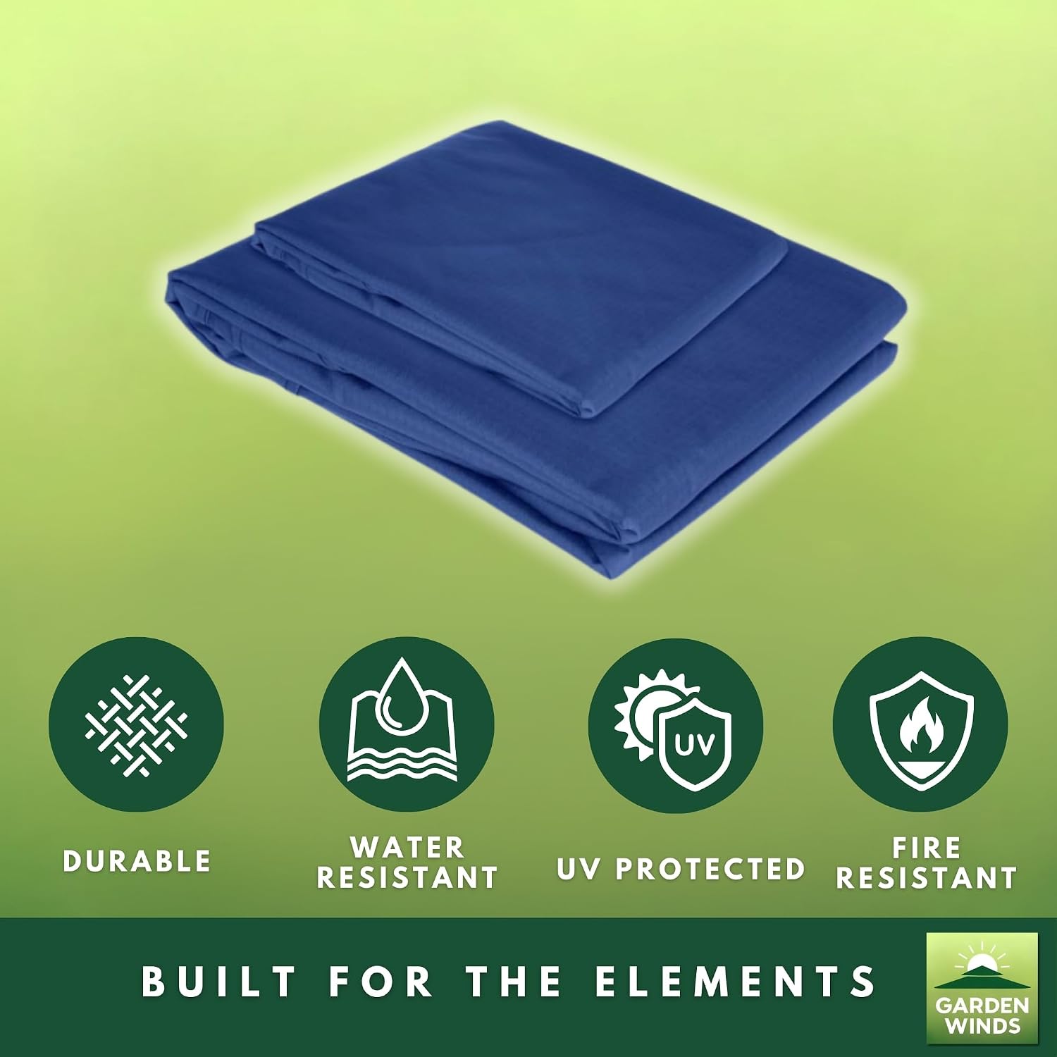 Garden Winds Reinforced RipLock 350 Replacement Canopy Top Cover Compatible with Garden Treasures 10' x 10' Gazebo Model L-GZ724PST-B - True Navy