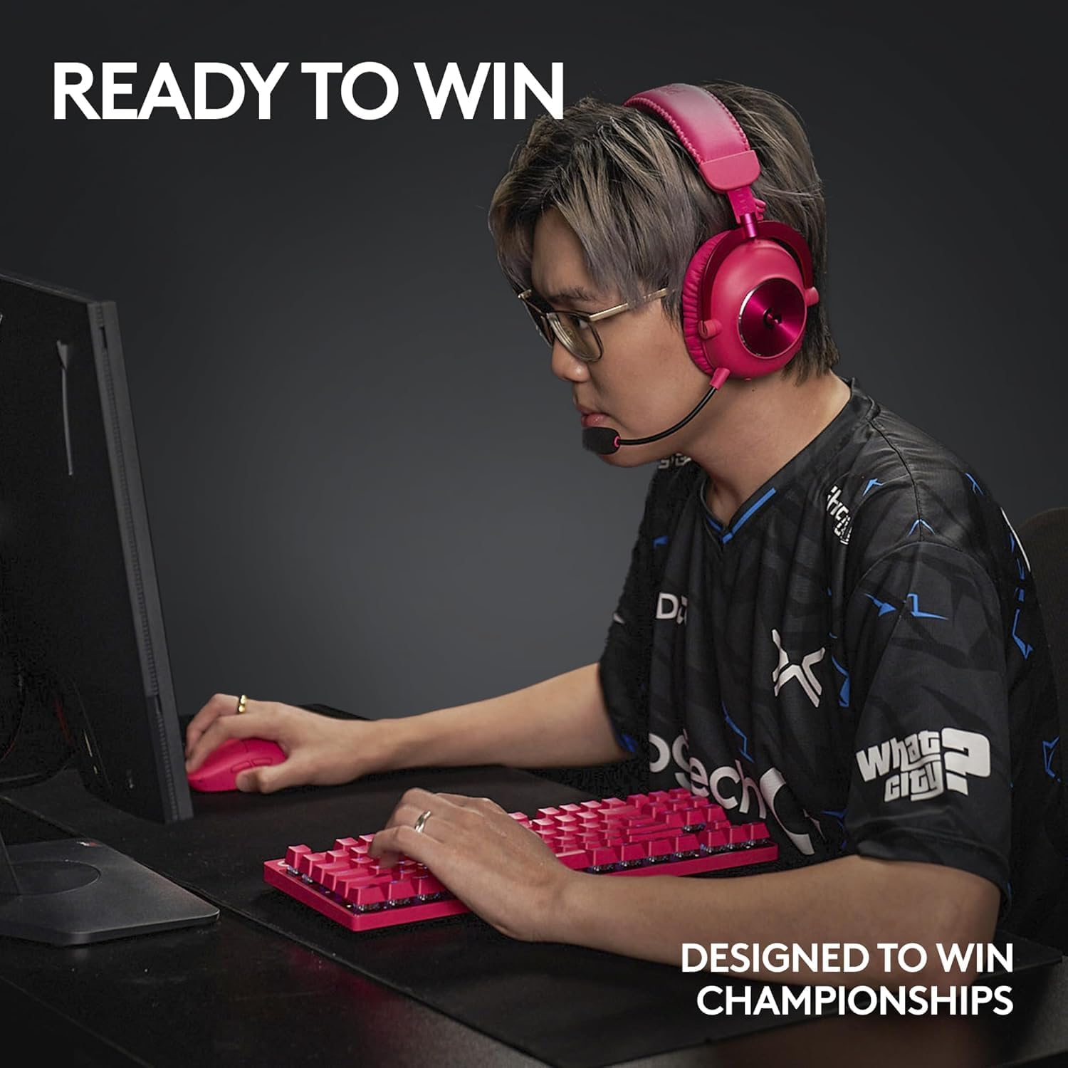 Logitech G PRO X Superlight 2 Lightspeed Wireless Gaming Mouse, Lightweight, LIGHTFORCE Hybrid Switches, Hero 2 Sensor, 32,000 DPI, 5 Programmable Buttons, USB-C Charging, PC & Mac - Magenta (Renewed)