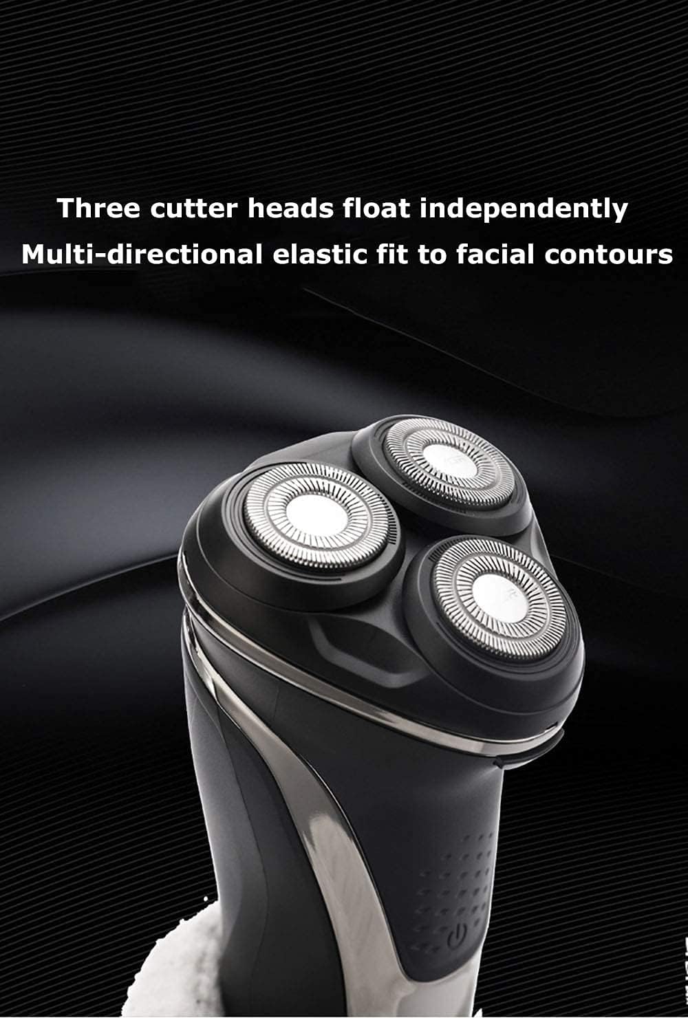 Rechargeable 100% Waterproof IPX7 Electric Shaver Wet & Dry Rotary Shavers for Men Electric Shaving Razors with Pop-up Trimmer (Color : Gold)