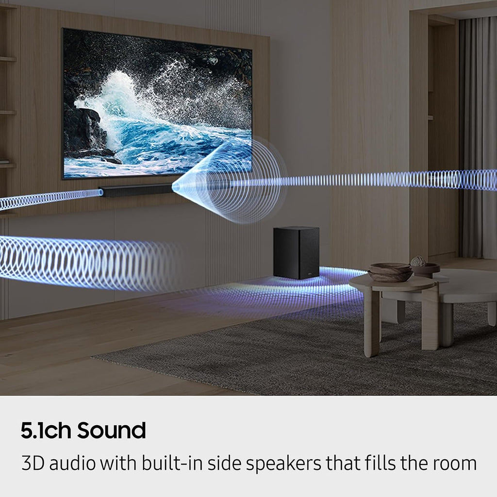 SAMSUNG QN55S85FAFXZA 55 Inch OLED HDR 4K Smart TV with a HW-B750F B Series Soundbar 5.1 Ch and Subwoofer (2025)