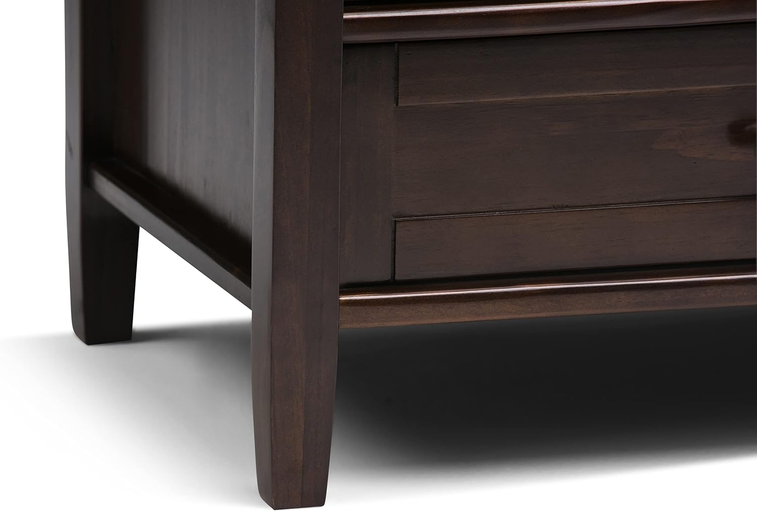 SIMPLIHOME Warm Shaker TV Stand - 47 inch Wide Solid Wood Media Console in Tobacco Brown, Transitional Entertainment Center for TVs up to 50 Inches with 2 Cabinets, 2 Drawers, and Cord Management