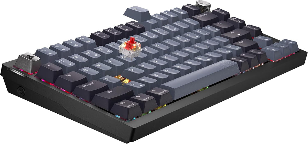 Corsair K65 Plus Wireless 75% RGB Mechanical Gaming Keyboard – Pre-Lubricated MLX Red Linear Switches – PBT Dye-Sub Keycaps – PC, Mac, PS5, PS4, Xbox, iPad – QWERTY NA – Black/Gray
