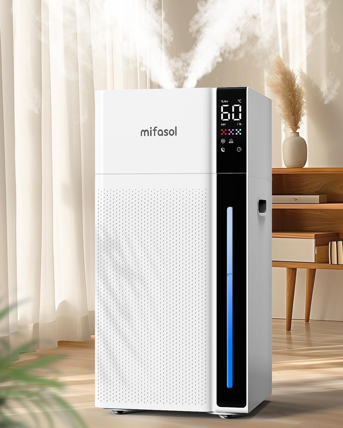 Mifasol Humidifier Large Room, 5.3Gal/20L Large Humidifiers for Home 1500 sq ft, Cool Mist Humidifiers for Bedroom, Whole House Humidifiers for Large Room Plants Office, White