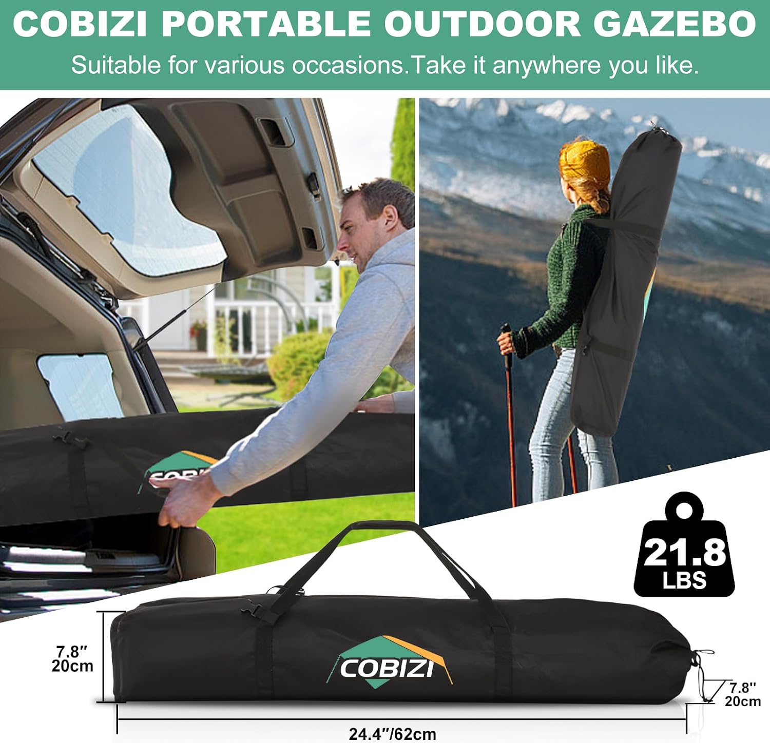 COBIZI 10x10 FT Pop up Gazebo, Popup Canopy Tent, Screened in Gazebos with sidewalls, Waterproof Portable Outdoor Small Screen Tents Sun Shelter,carpas para Patio for Camping, Garden,Backyard,Grey