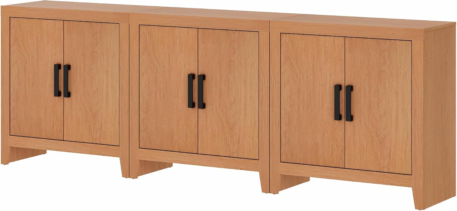 WAMPAT Farmhouse TV Stand for TVs up to 85 Inch, Rustic Wood Entertainment Center & Media Console with 6 Storage Doors, Accent Cabinet for Living Room, Hallway, Rustic Mocha
