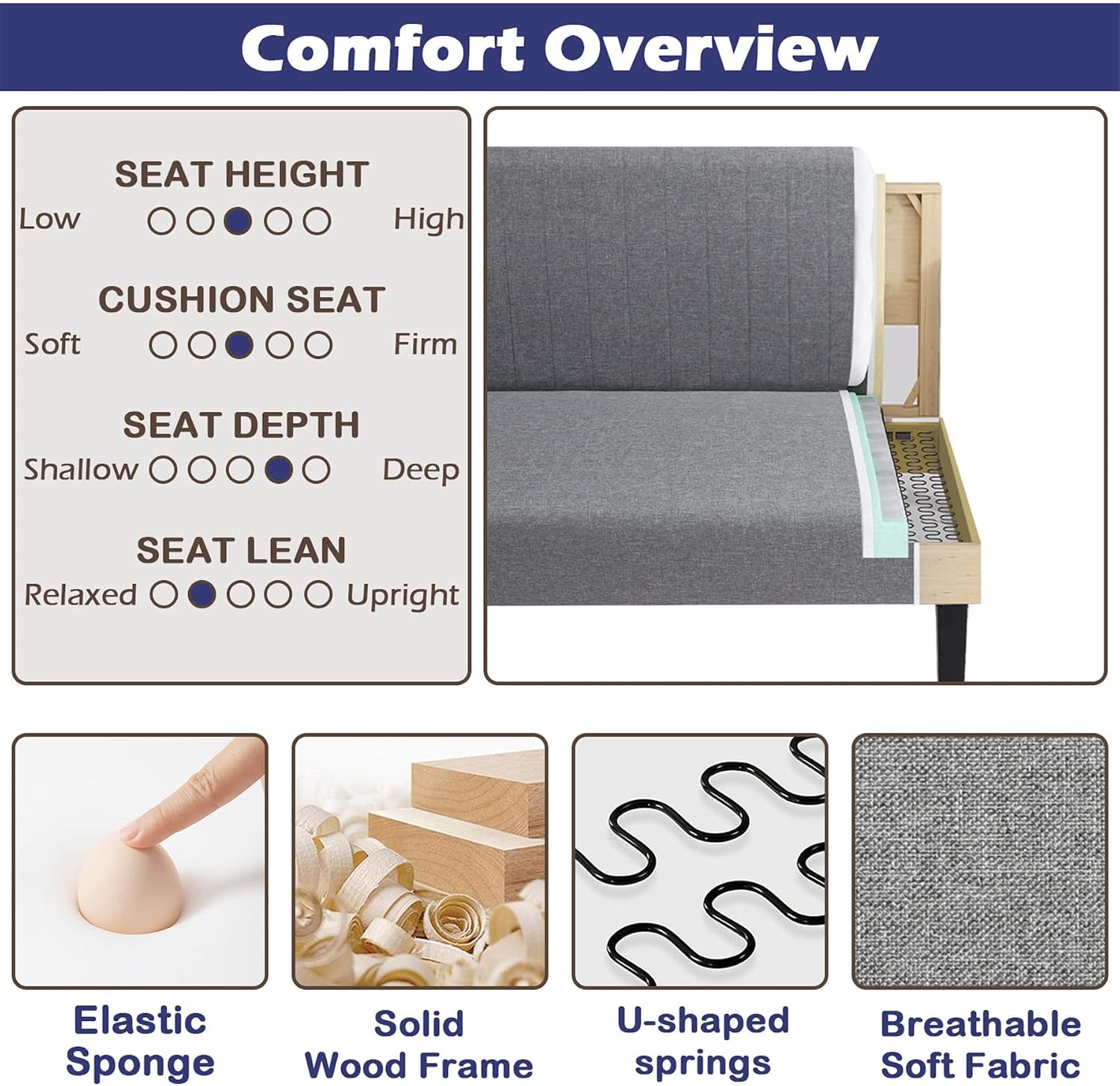 STHOUYN Mini Small Comfy Couch Armless Loveseat Sofa for Bedroom with USB Port, Velvet Couches for Small Spaces Living Room, Apartment Office Dorm (Grey)