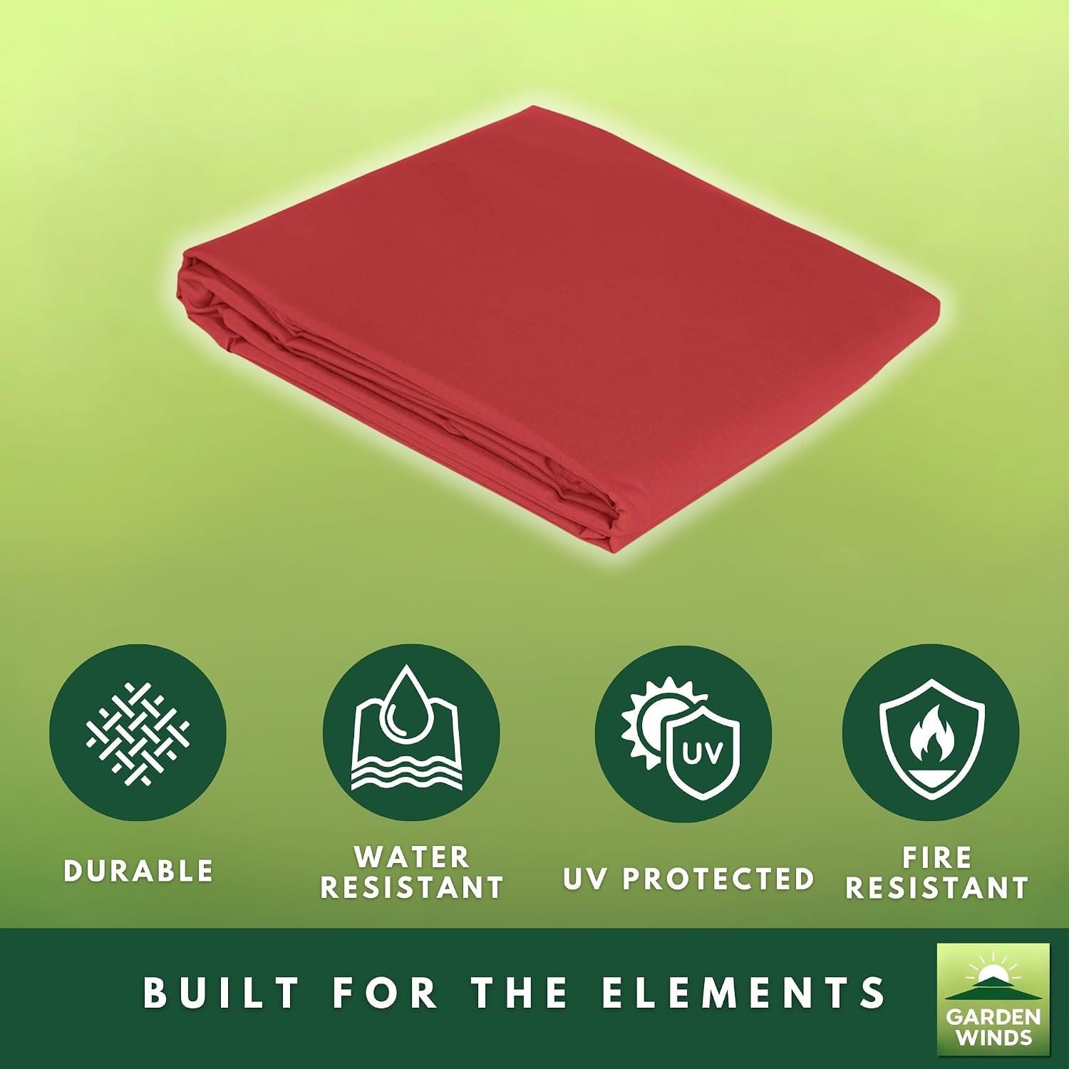 Garden Winds Reinforced RipLock 350 Replacement Canopy Top Cover Compatible with Garden Treasures 11' Offset Umbrella Models YJAF-819R, YJAF-819D, YJAF-81903A, YJAF-81903B, YJAF-81903C - Cinnabar