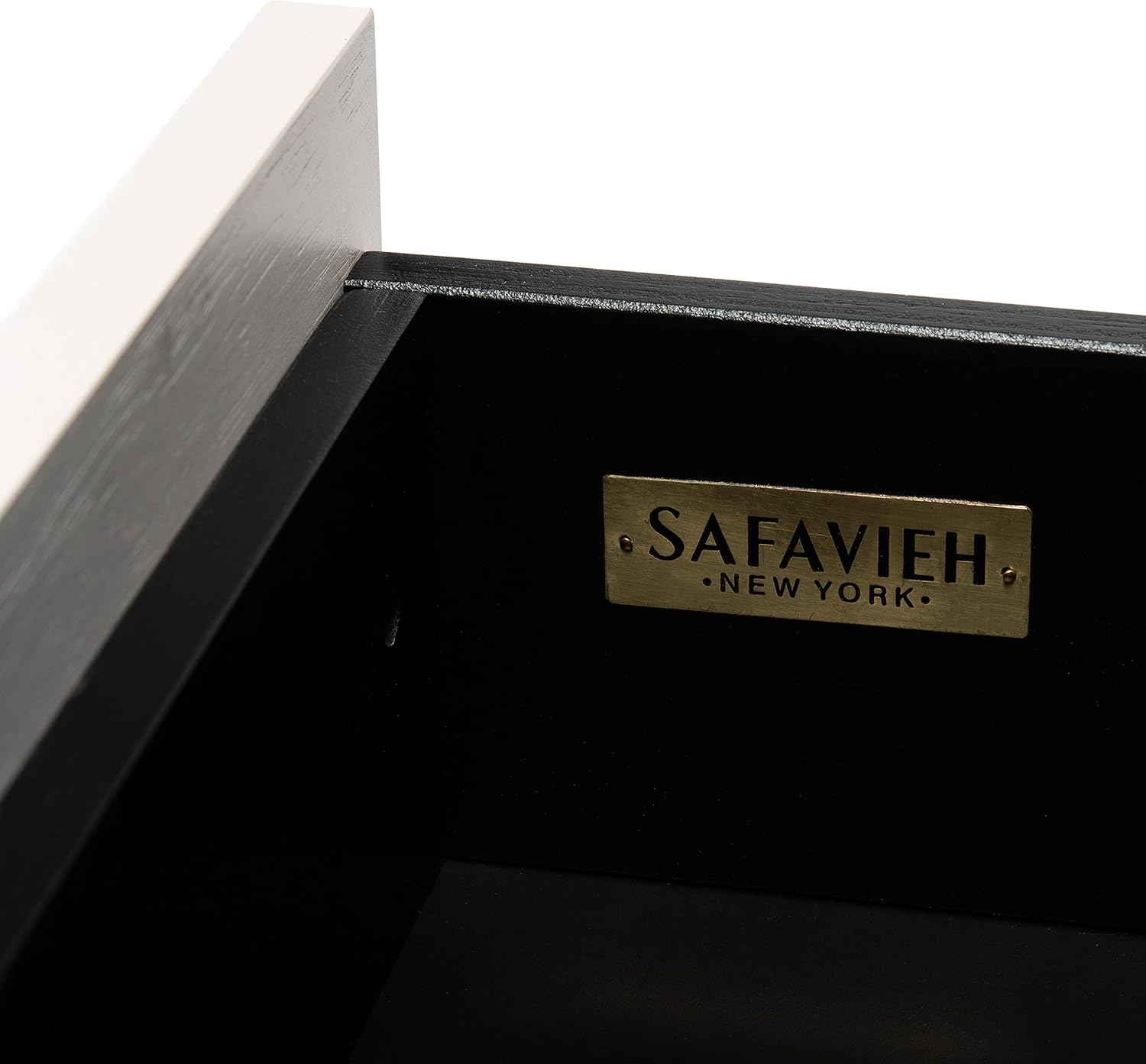 SAFAVIEH Genevieve TV Stand for up to 65' Flatscreen – Black & White Washed Finish, Mid-Century Modern Storage Cabinet, Entertainment Media Console (MED5000B)