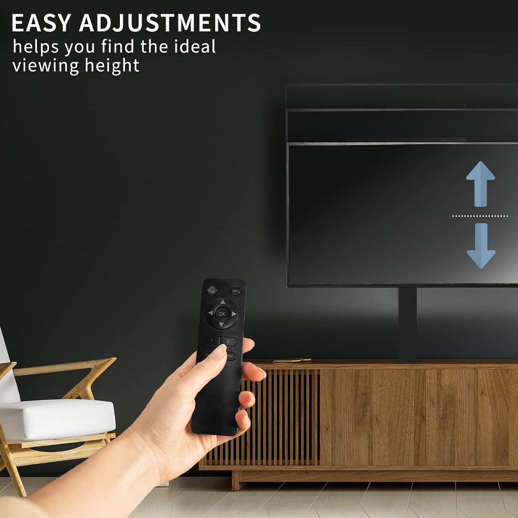 VIVO Motorized Large TV Stand for 37 to 77 inch Screens, Vertical Lift Television Stand with Remote Control, Compact TV Mount Bracket, MOUNT-E-UP80D