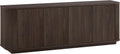 Henn&Hart Fluted TV Stand for TVs up to 75'' with 2 Ribbed Storage Cabinets with an Adjustable Shelf for Living Room, Family Room, or Office, Rich Brown