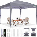 COBIZI 10x10 Pop up Canopy Tent, 10 by 10 Easy Setup Pop up Gazebo with 4 Sidewalls & Center Lock, Small Portable Instant Waterproof Outdoor Tent Canopy for Patio Backyard Vendor Event Sports, Gray