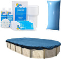 In The Swim Swimming Pool Winterization Bundle: Includes a 15'x30' Oval Economy Swimming Pool Winter Cover, 15k Gallon Pool Winter Closing Kit, and 4.5'x15' Air Pillow