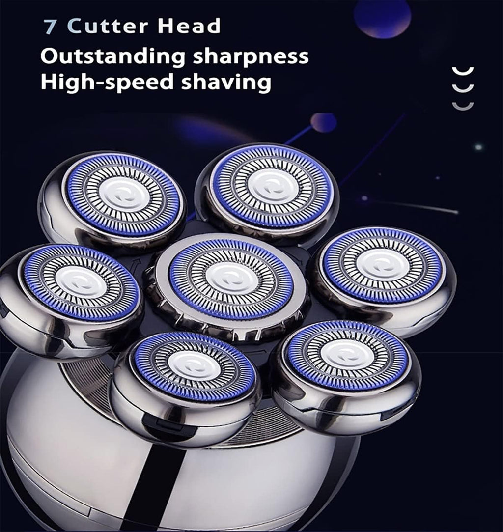 Head Shavers for Bald Men, 7D Floating Cutter Head Base Charging Portable Electric Shaver Men Beard Trimmer Clipper Waterproof Shaving Machine Kit (Color : OneColor)
