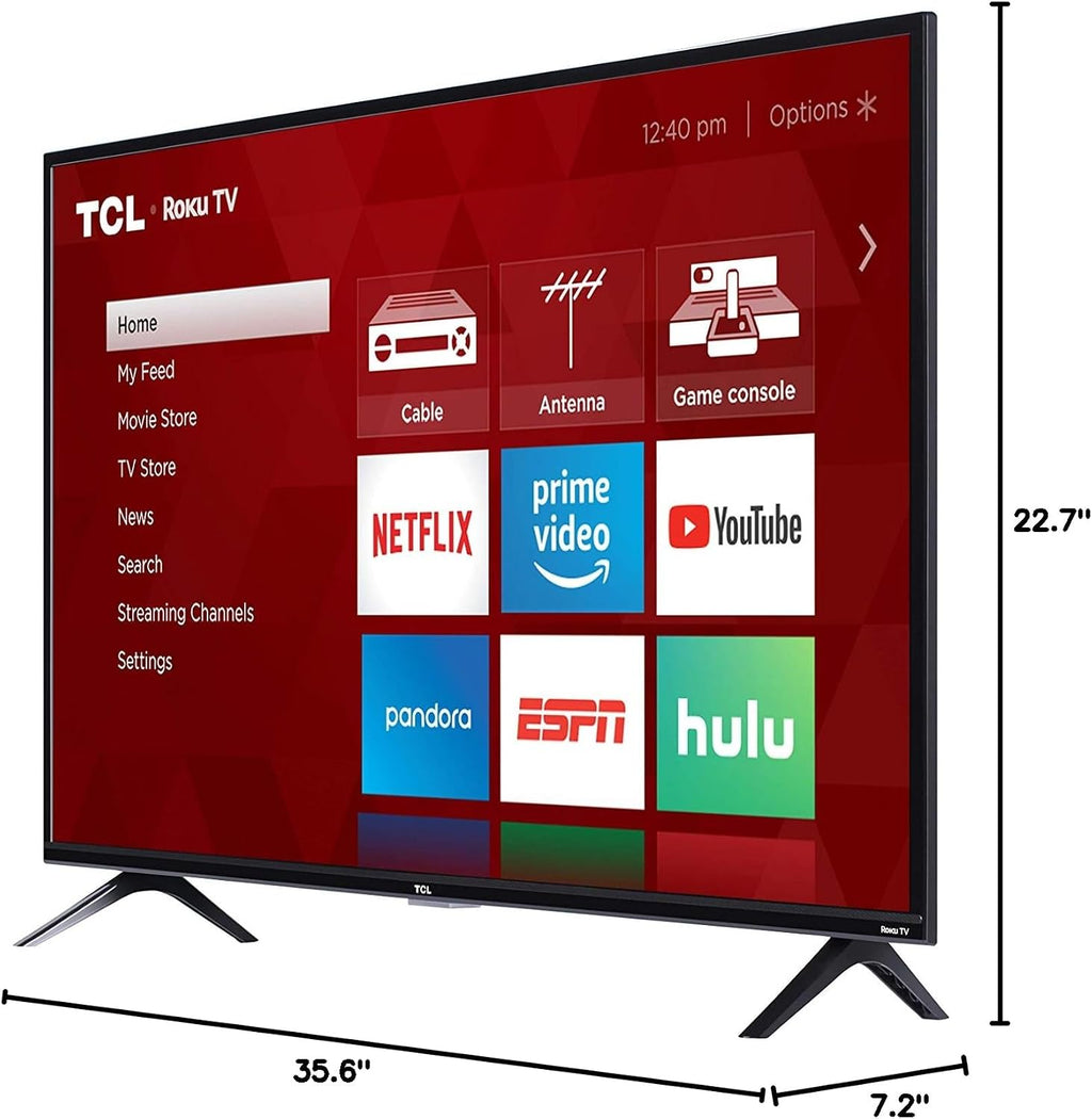TCL 40-inch 1080p Smart LED Roku TV - 40S325, 2019 Model , Black