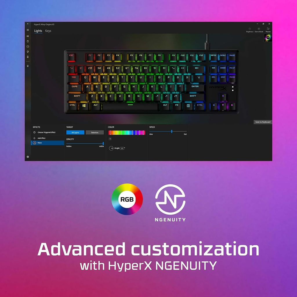 HyperX Alloy Origins Core PBT HX Red Mechanical Gaming Keyboard-639N7AA#ABA, Black