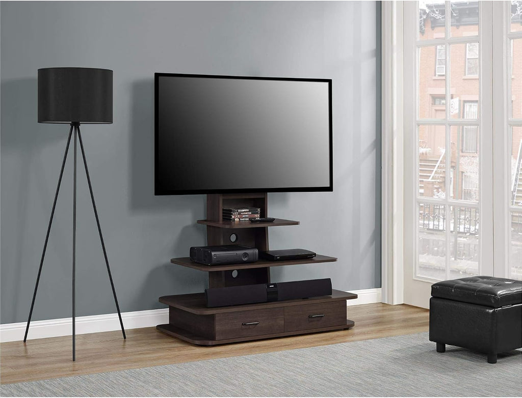 Ameriwood Home Galaxy TV Stand with Mount and Drawers for TVs up to 70', Espresso