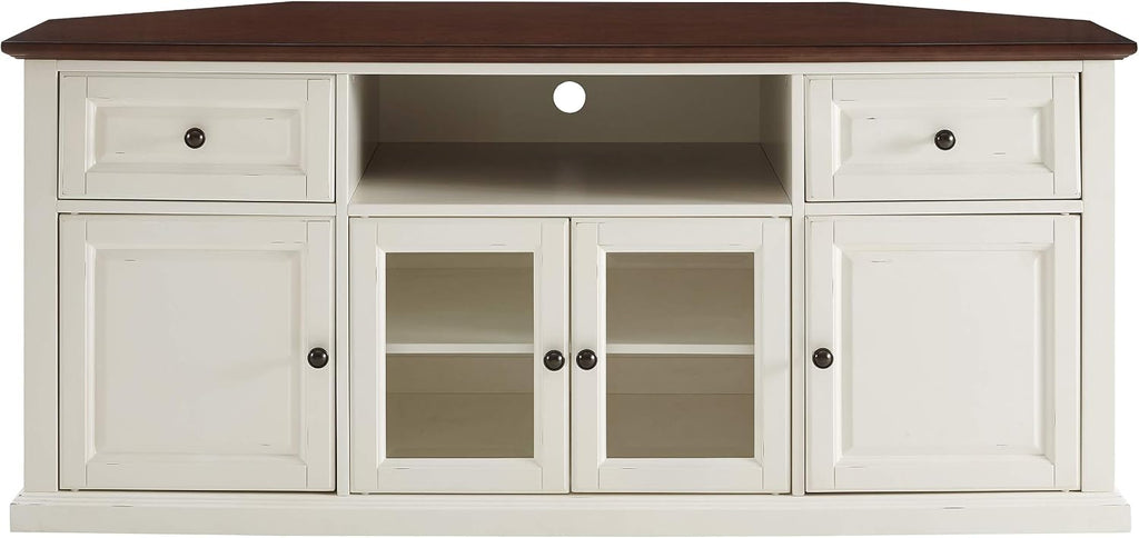 Crosley Furniture Shelby TV Stand for 65+ inch TVs, Entertainment Center with Adjustable Storage Shelves, White