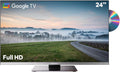 SYLVOX Smart RV TV, 24 inch TVs with DVD Player Built-in, 12 Volt for RV Camper 1080P FHD, Google Smart Free Download APPs, Support WiFi Bluetooth, 2 HDMI & 2 USB, AC/DC Powered, Frameless Design