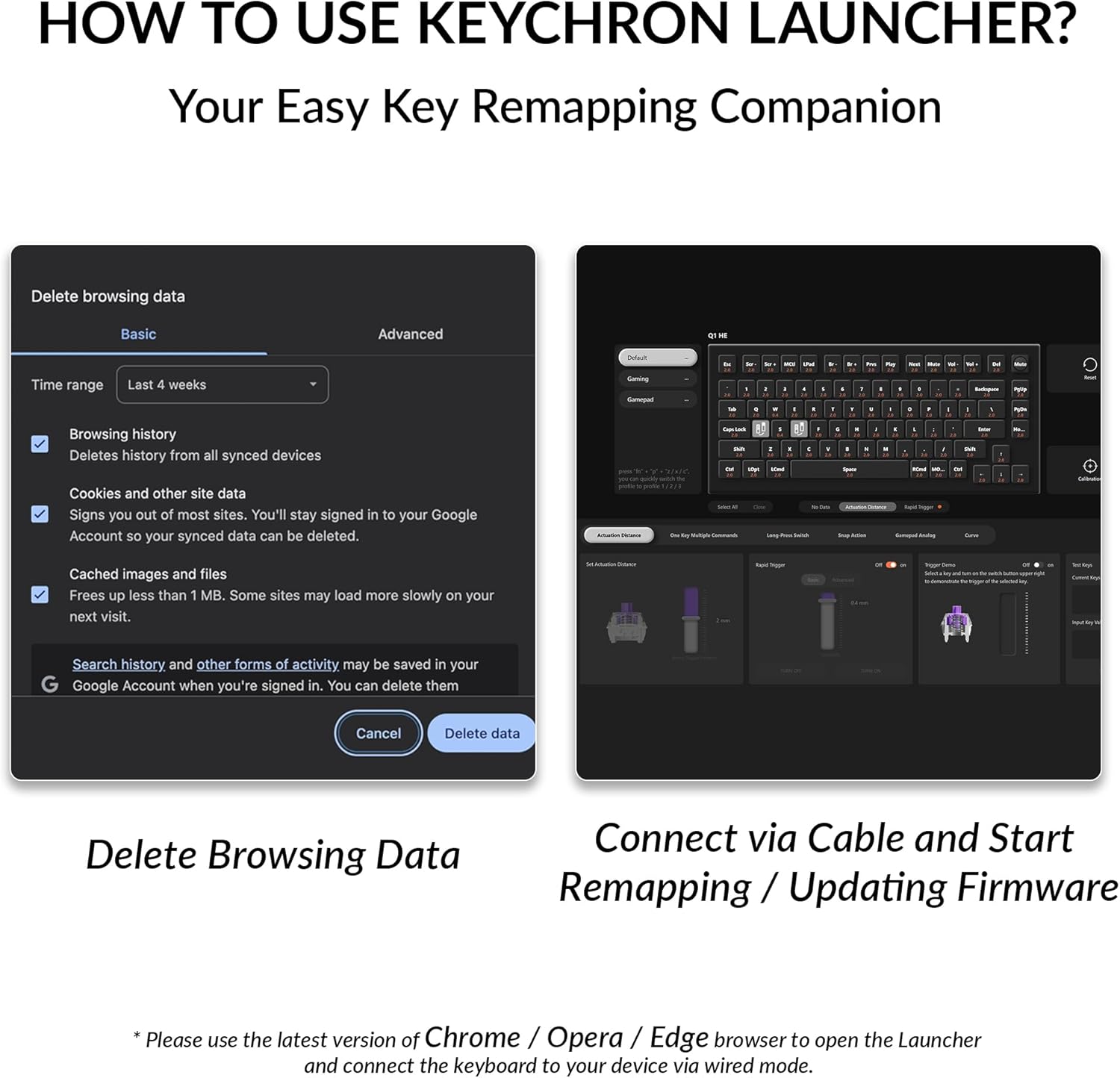 Keychron Q1 HE Wireless Custom Keyboard Rapid Trigger QMK Launcher 2.4 GHz Bluetooth 5.2 with Gateron Double-Rail Magnetic Switch, RGB Compatible with Mac Windows Linux (Hot-swappable)