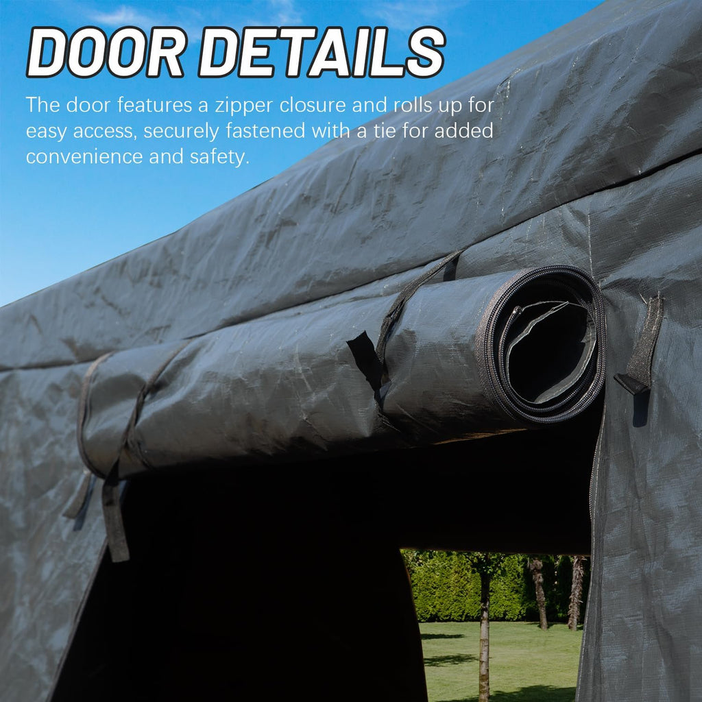 Domi 8' x 8' Universal Winter Gazebo Cover, All Season Waterproof Enclosed Cover with Sidewalls & Mesh Windows, All-Weather Gazebos Cover for Outdoor Patio Metal Hardtop Gazebo Backyard, Gray