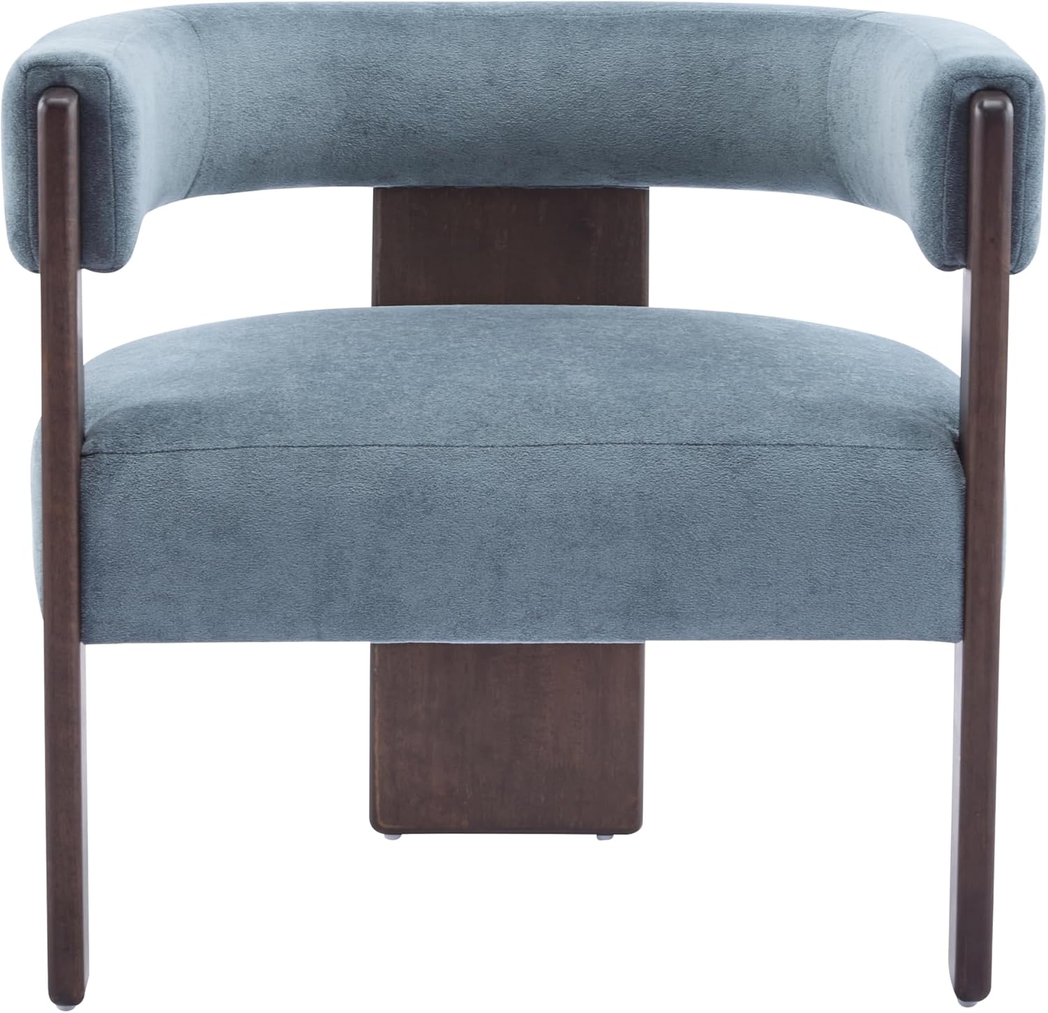 Christopher Knight Home Nettie Modern Accent Chair for Living Room, Velvet Fabric Single Lounge Sofa Chair with Wooden Frame, Comfy Reading Chair for Bedroom, Lounge Armchair with Cushion, Dusky Blue