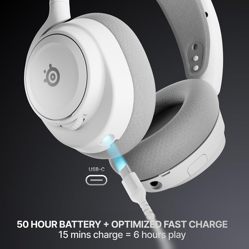 SteelSeries Arctis Nova 7P Wireless Gen 2 Gaming Headset - Real-Time App Control, 50+ HR Play, Neodymium Magnetic Drivers, Mix 2.4GHz/Bluetooth, PS5, PS4, PC, Switch 1/2, Mobile - White