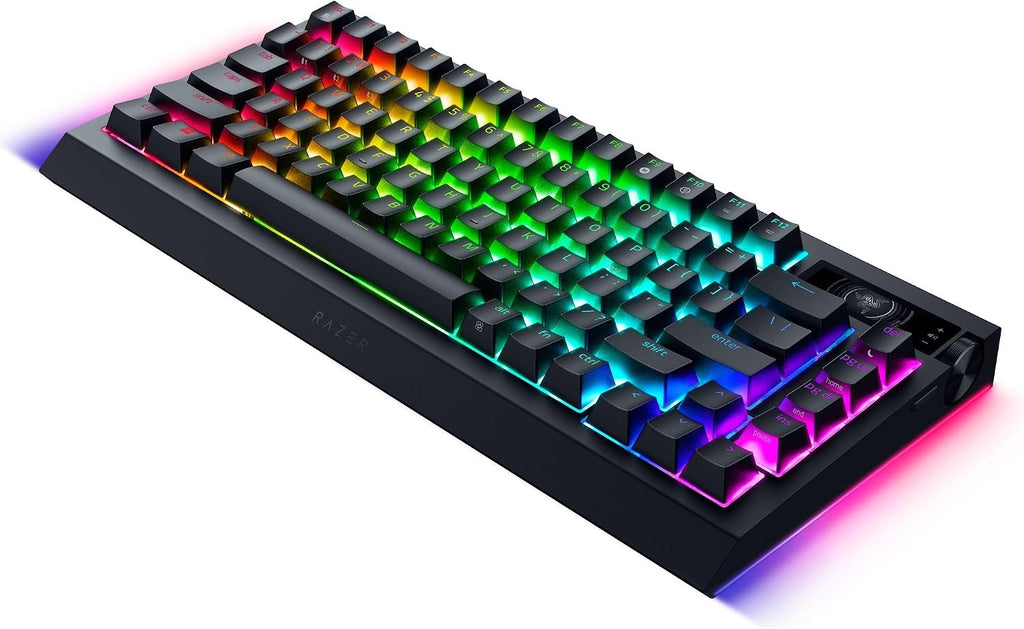 Razer BlackWidow V4 Pro 75% Wireless Gaming Keyboard:OLED Display -True 4K Hz Wireless -Bluetooth - Hot Swappable - Orange Tactile Switches - Command Dial - Snap Tap - Chroma RGB-Wrist Rest (Renewed)