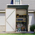 4.6 x 2.5 FT Outdoor Storage Shed – Metal Shed for Trash Can, Tools, Garden Equipment, and Bikes – Brown