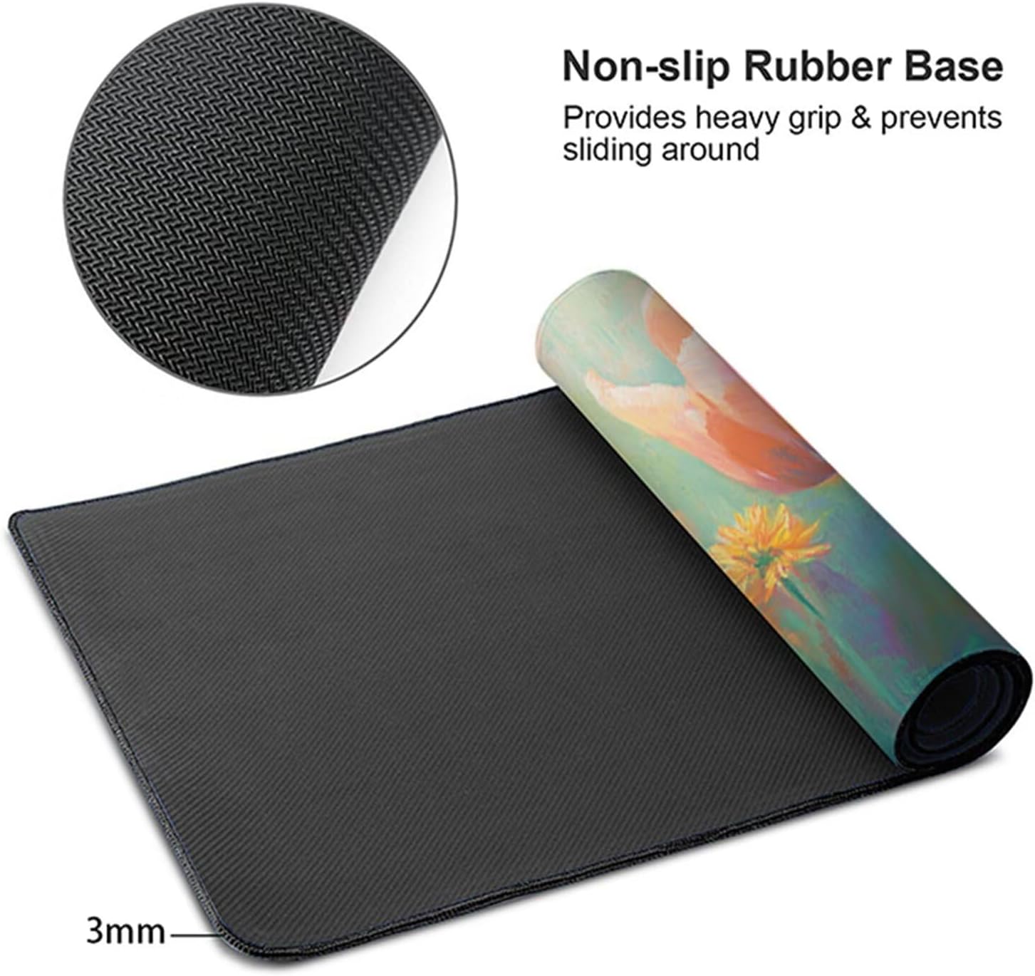 Flower Mouse Pad, Gaming Mouse Pad 64x32in, Desk Mat with Stitched Edges, Large Mousepad Waterproof, Gaming Accessories Keyboard Mat, Office Desk Accessories, for Gamer Computer Office, Pink Z-7495