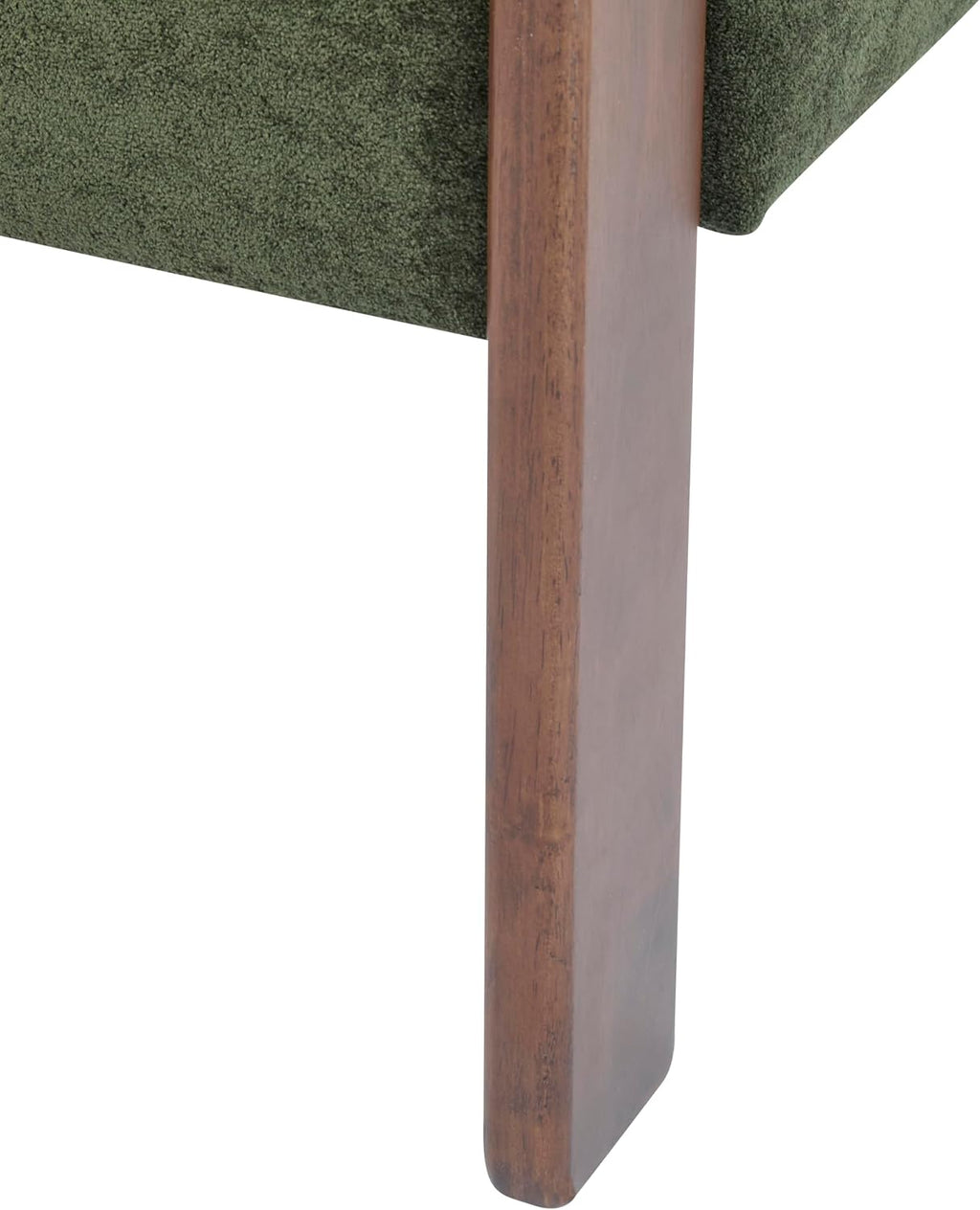 Christopher Knight Home Nettie Modern Accent Chair for Living Room, Velvet Fabric Single Lounge Sofa Chair with Wooden Frame, Comfy Reading Chair for Bedroom, Lounge Armchair with Cushion, Olive Green