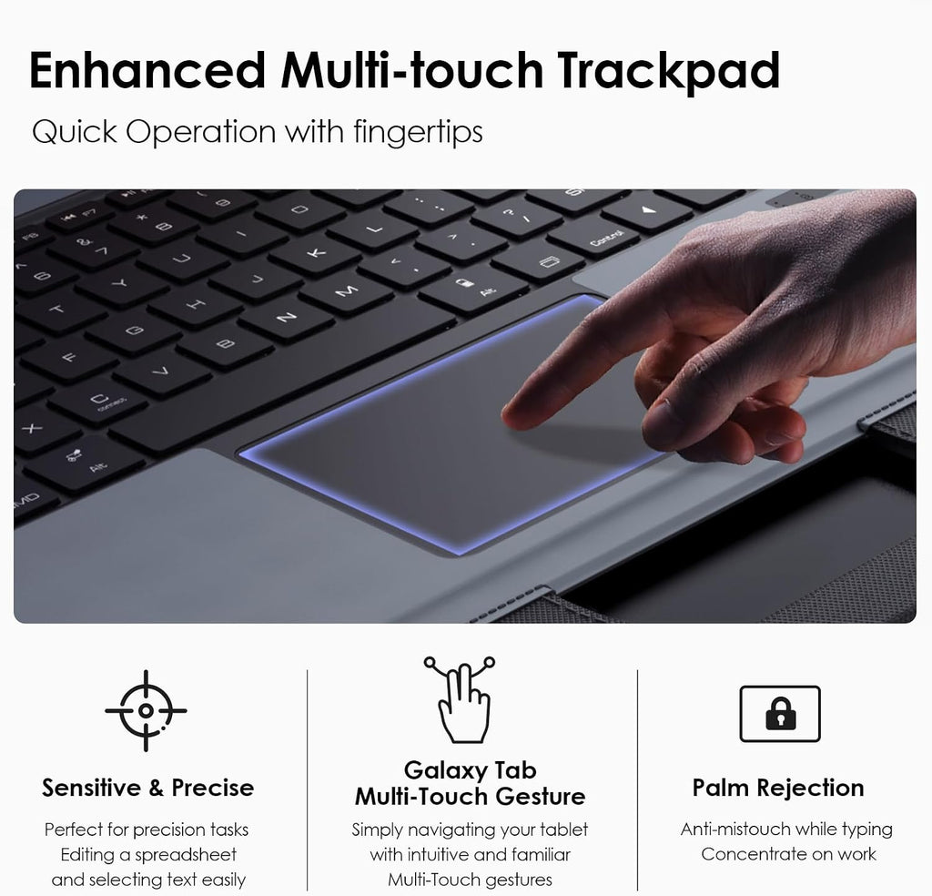 Nillkin Carry Go Keyboard Case for Samsung Galaxy Tab S10 Ultra/S9 Ultra 14.6' Tablet with Handle, Rugged Case with Detachable Backlit Keyboard, Trackpad, Portrait/Landscape Stand, Camera Cover