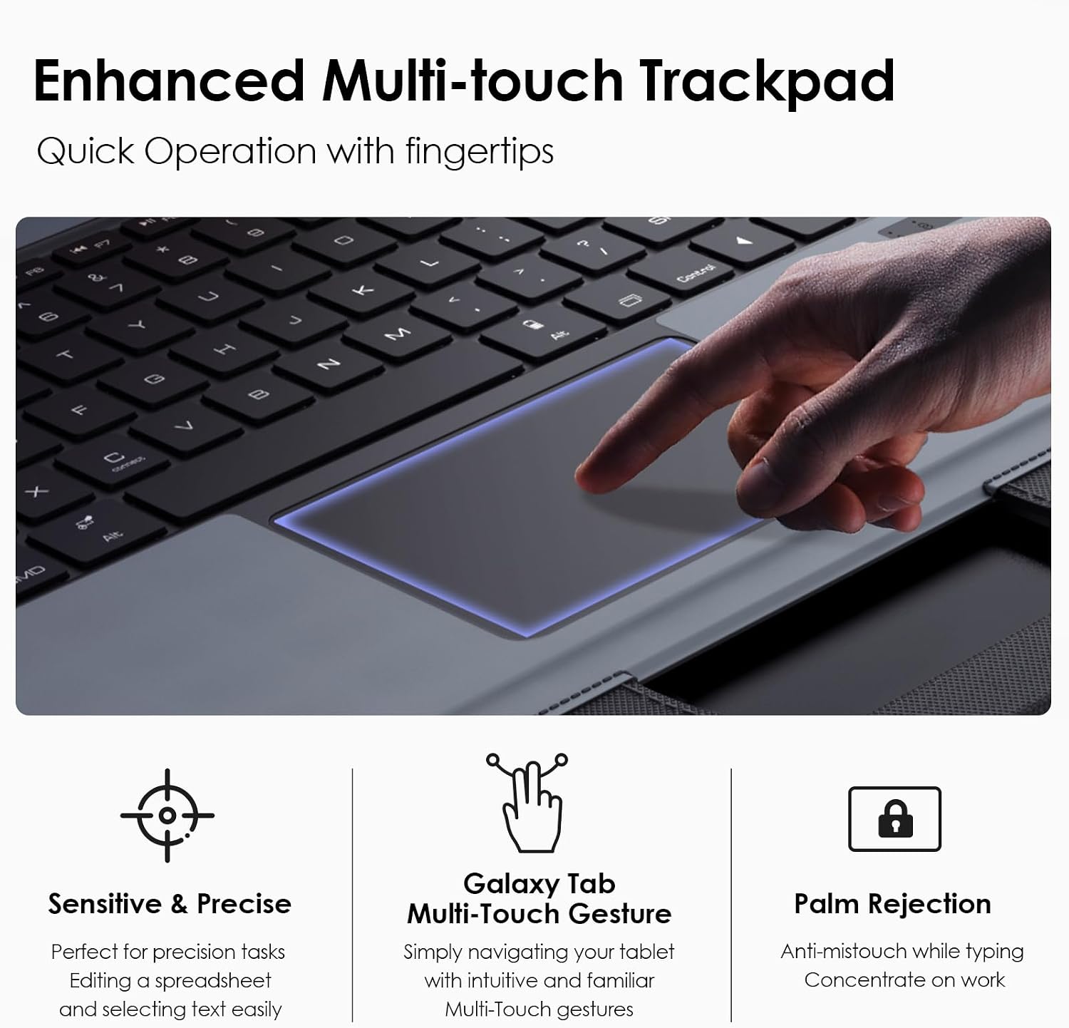 Nillkin Carry Go Keyboard Case for Samsung Galaxy Tab S10 Ultra/S9 Ultra 14.6' Tablet with Handle, Rugged Case with Detachable Backlit Keyboard, Trackpad, Portrait/Landscape Stand, Camera Cover