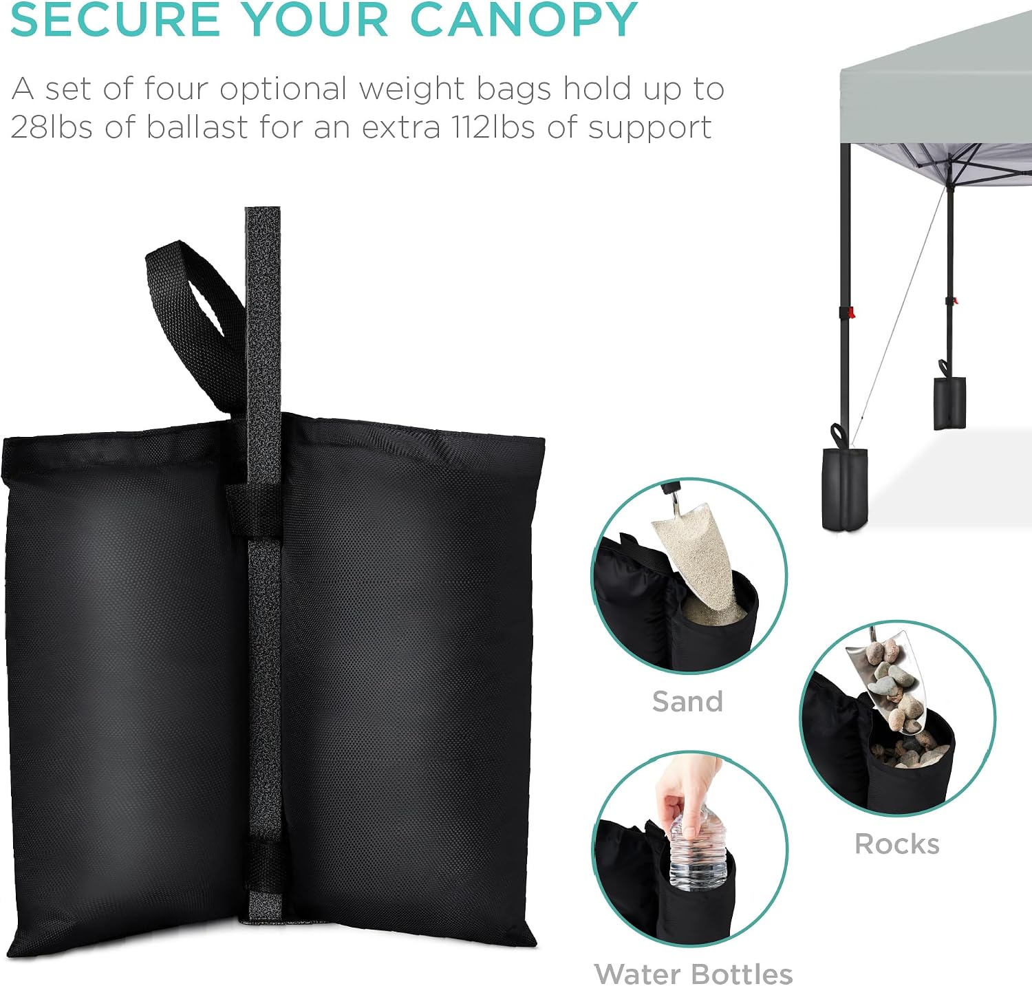 Best Choice Products 10x10ft Pop Up Canopy Tent, Outdoor Shade, 1 Person 1 Minute Set Up, Carry Case, 4 Weight Bags - Silver
