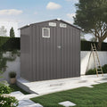 6X3.5 FT Metal Storage Shed Outdoor Tool Shed with Window, Lockable Door & Vents, Waterproof Backyard Garden Storage for Tools, Bikes, Sundries, Patio (Gray)