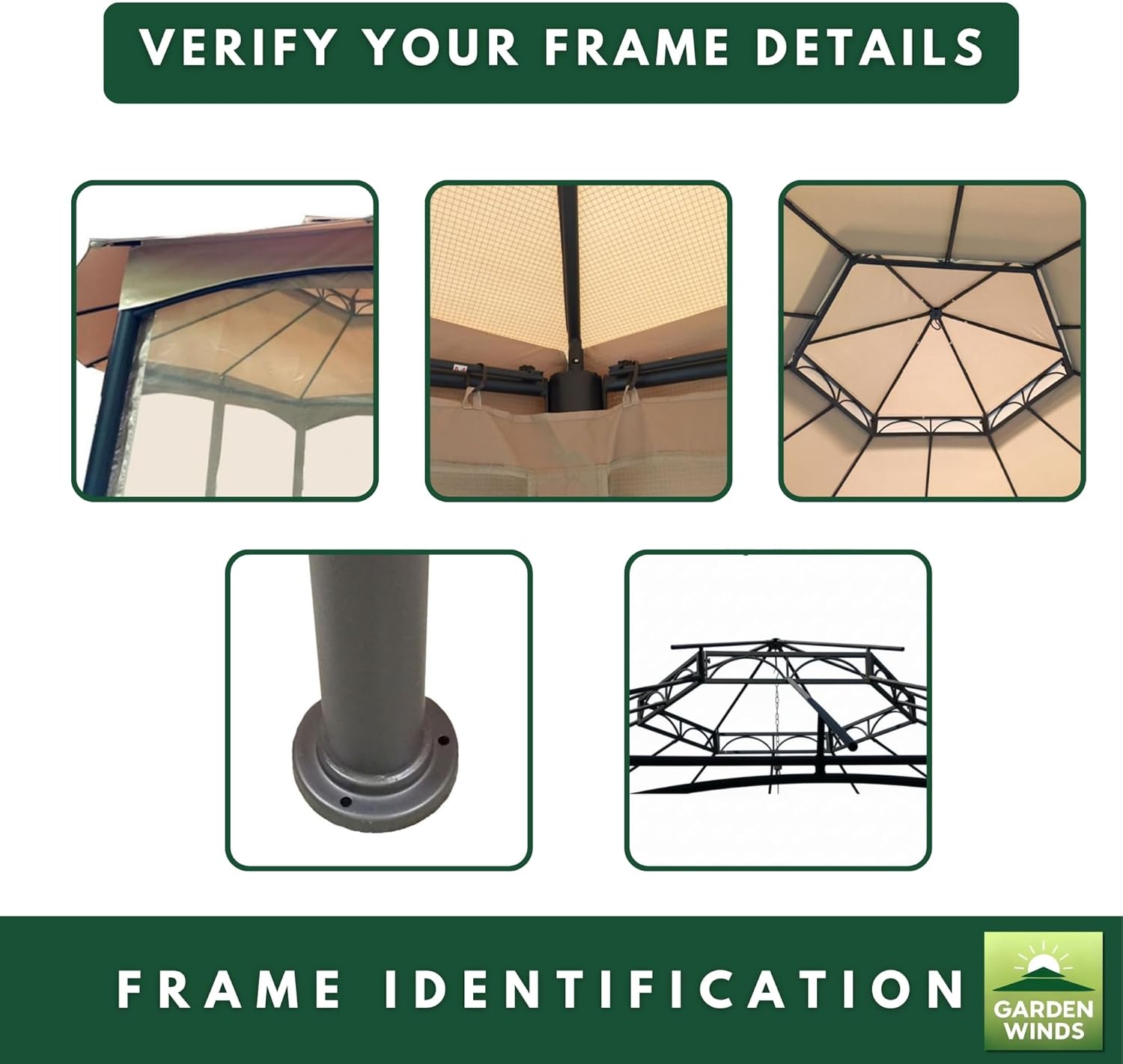 Garden Winds Reinforced RipLock 350 Replacement Canopy Top Cover Compatible with Southbay Hexagon 12' x 12' Gazebo Models L-GZ793PST-A, A111005500 - True Navy