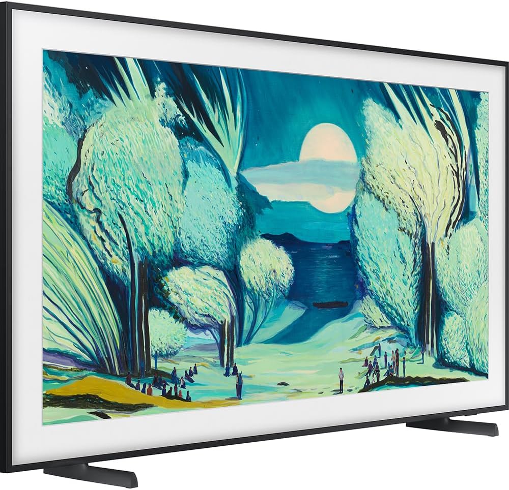 Samsung QN55LS03FA 55' The Frame QLED 4K AI TV (2025) Bundle with Modern White Bezel, CPS 26 Month Protection, Slim Flat Mount, 2X HDMI Cables & Deco Gear Complete Home Theater Beginner's Guidebook