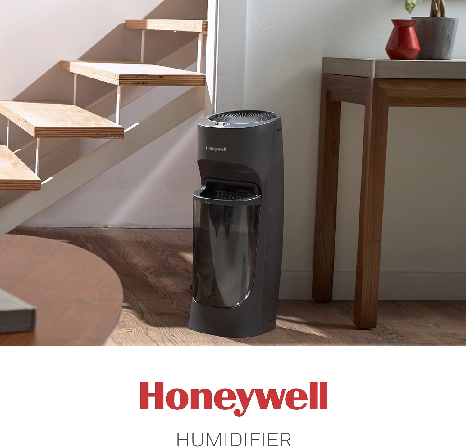 Honeywell Top Fill Tower Humidifier, Digital Humidistat, Black – Cool Mist Humidifiers for Bedroom, Home or Office with Space-Saving Tower Design