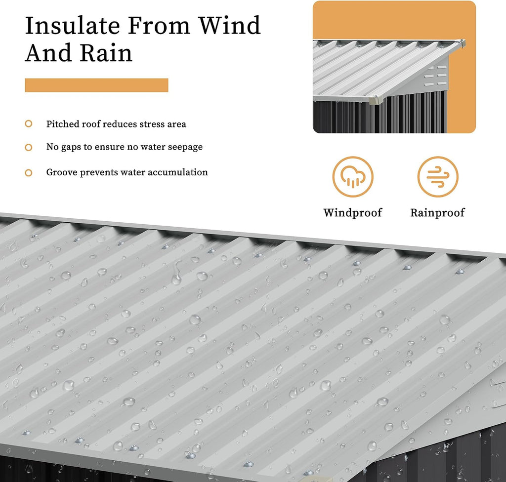 Vongrasig 6x4 FT Outdoor Storage Shed, Metal Lean to Shed with Window and Lockable Door, All-Weather Graden Tool Shed for Backyard Garden Patio Lawn, Dark Grey