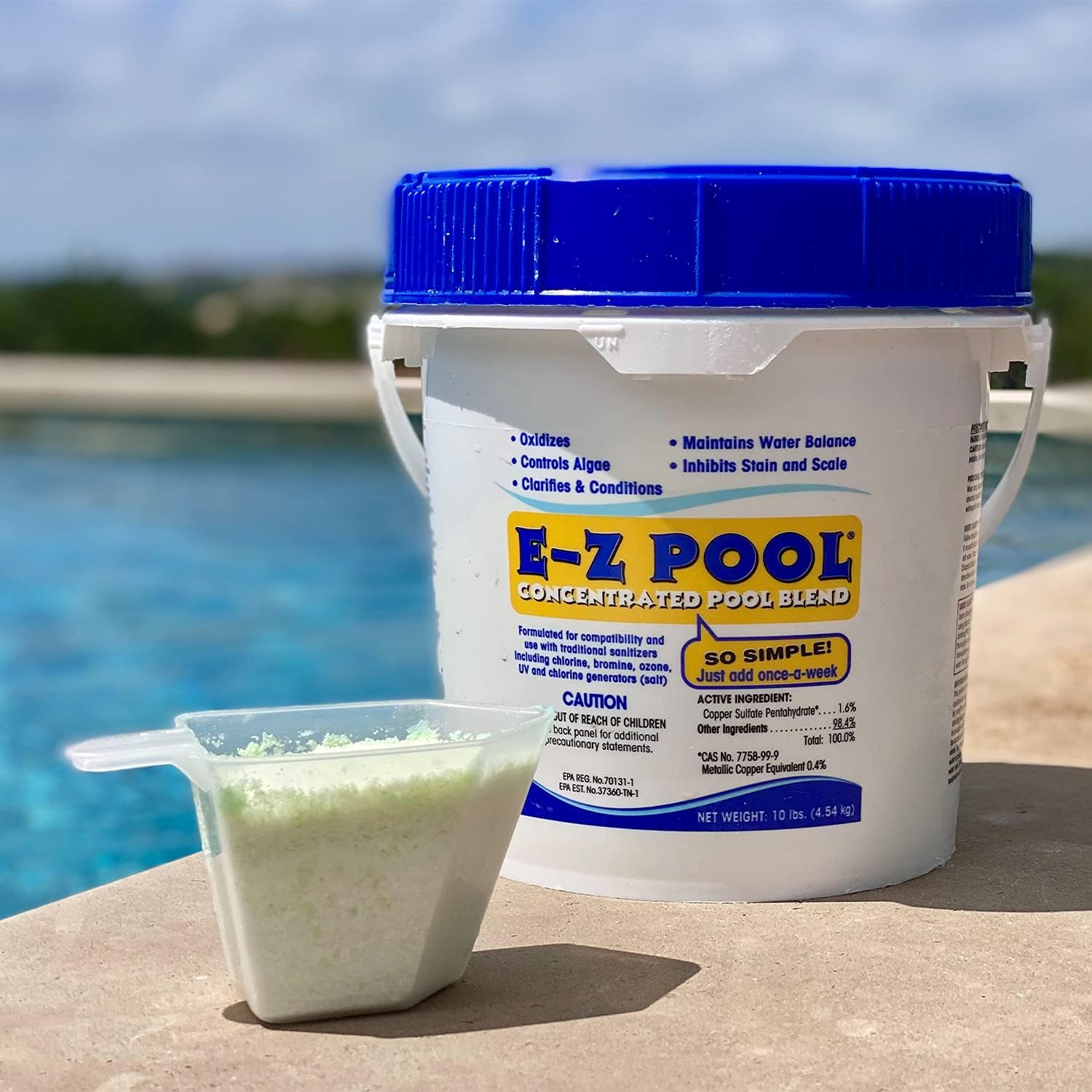 EZ Spa EZP05 EZ Pool 5 Pound Pail of Concentrated Weekly Algaecide Oxide Swimming Pool Chemical Cleaner Treatment (2 Pack)
