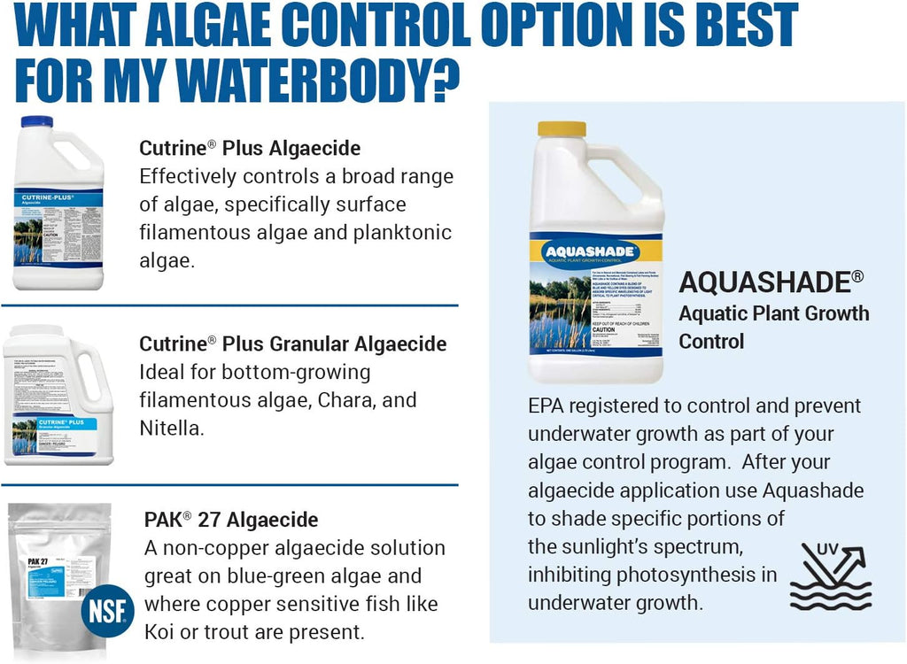 Cutrine-Plus Granulated Algaecide - 30 lbs. Professional-Grade Algae Killer for Lakes & Ponds, EPA Approved to Control All Types of Algae (Planktonic, Filamentous, and Chara)