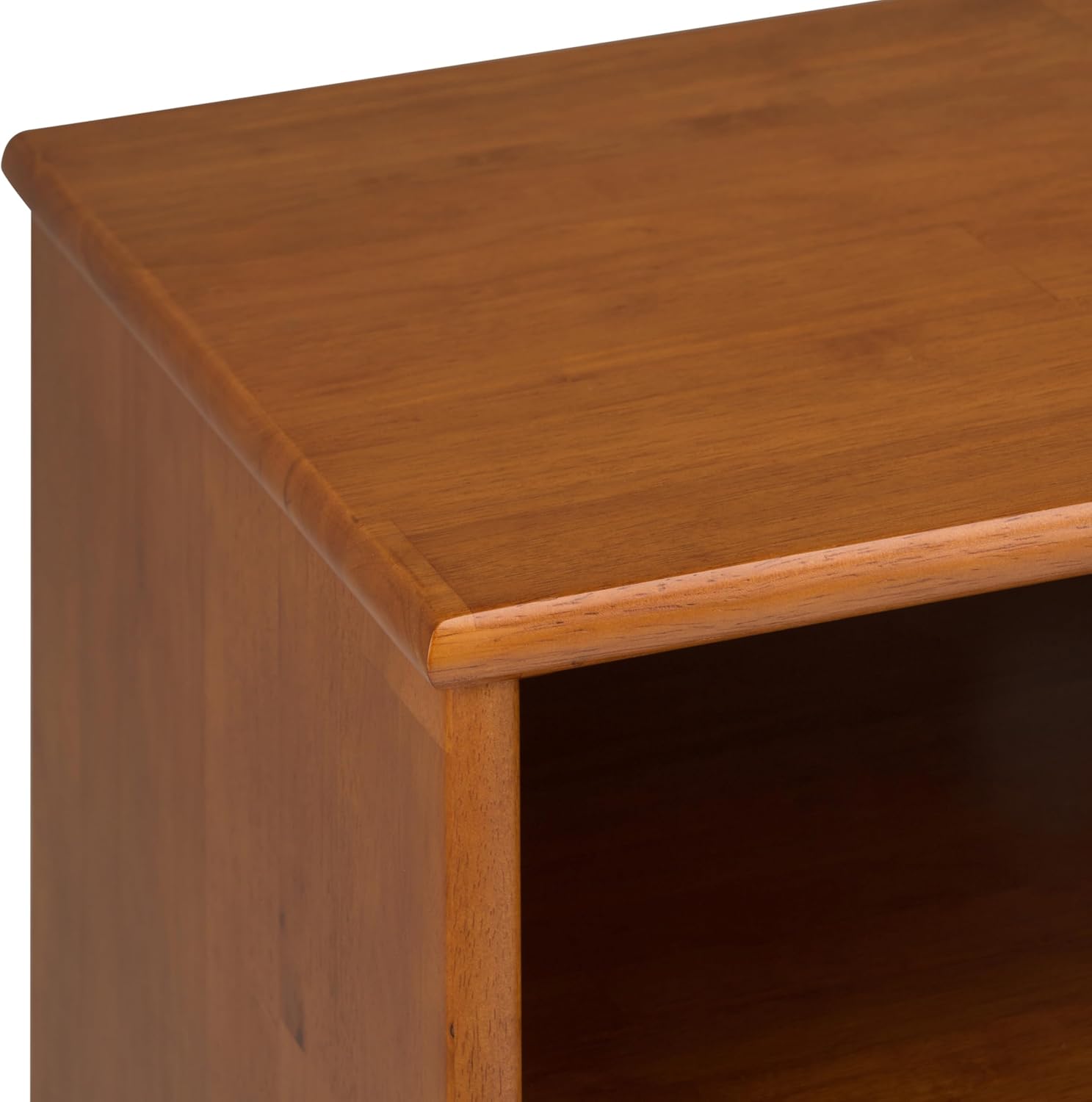 SIMPLIHOME Draper TV Stand - 54 inch Wide Solid Wood Tall Media Console in Teak Brown, Mid Century Modern Entertainment Center for Living Room for TVs up to 60 Inches with Shelves and Cable Management
