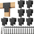 4x4 Post Caps Tie Brackets (Actual 3.5'x3.5') -8 Pack Heavy Duty Galvanized Steels Pergola Connector Brackets for Wood Posts, Gazebo & Deck Beams (Black)