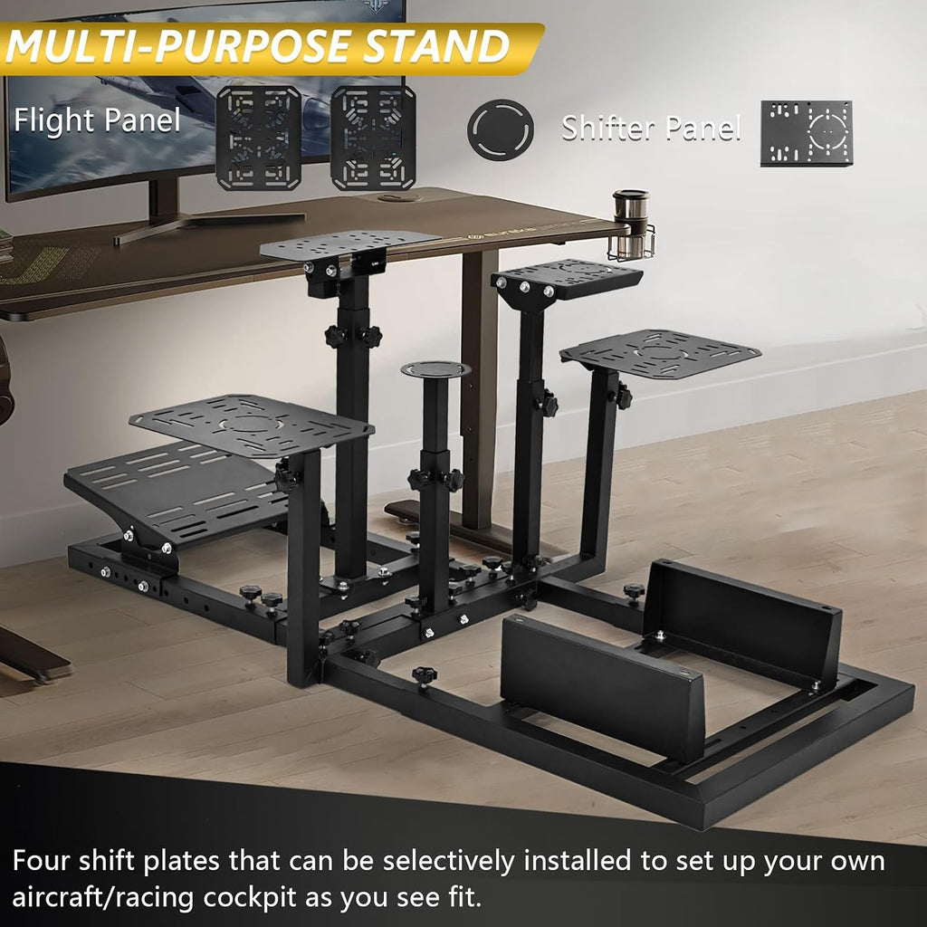 Marada Racing Simulator Cockpit Flight Simulation Adjustable Fit for Thrustmaster HOTAS Warthog, for Logitech G25 G27 G923 Racing wheel, Wheels,Pedals, Throttle, Joystick Not Included