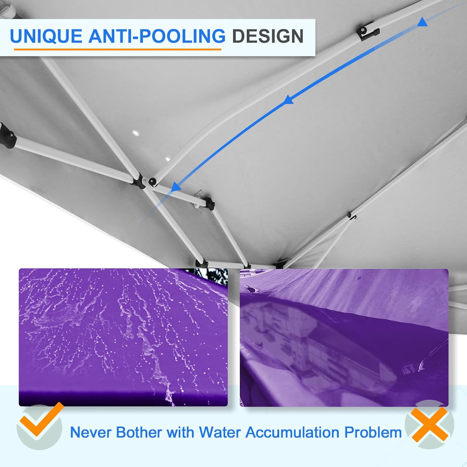 EAGLE PEAK Commercial Canopy 12x12 Pop Up Canopy Tent with 1 Sidewall, Easy Setup Heavy Duty Instant Event Shelter for Vendors & Markets, Outdoor Sun Shade, Purple