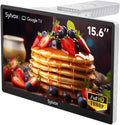 SYLVOX 15.6' Kitchen TV, 1080P FHD Under Cabinet TV with App Store, Voice Assistant, Chromecast, 12-Volt for Small Spaces, Kitchen, Bedroom, RV - Fits Tight Cabinets