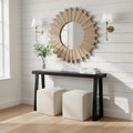 Plank+Beam Solid Wood Console Table, 56 Inch, Sofa Table, Narrow Entryway Table for Hallway, Behind The Couch, Living Room, Foyer, Easy Assembly, Black