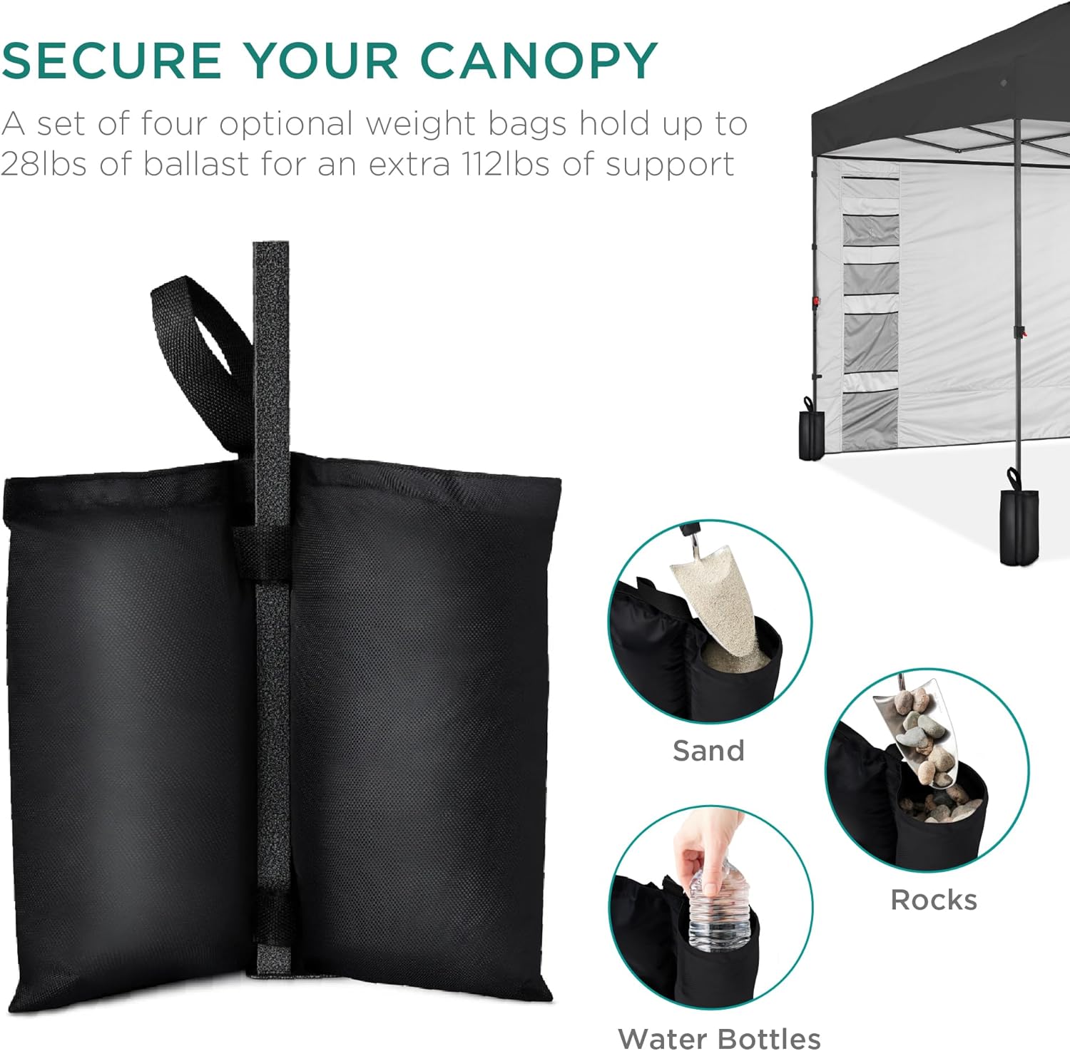 Best Choice Products 10x10ft Pop Up Canopy Tent with Sidewall, 1 Person 1 Minute Set Up, Carry Case, 4 Weight Bags - Gray