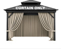 Outdoor Gazebo Curtain Replacement Universal 4-Panel Sidewalls 10' X 10',Outdoor Patio Waterproof Privacy Curtain with Double Zipper for Patio,Garden, and Backyard (Curtain Only)